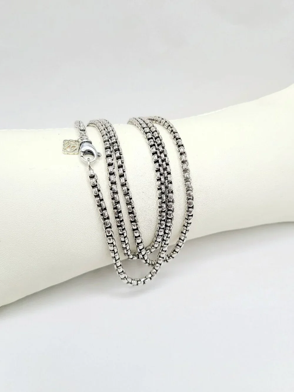 David Yurman Medium Box Chain Necklace w/ 14K Yellow Gold - 3.6mm - 32